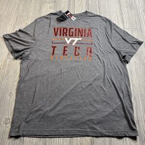 Virginia Tech Hokies TShirt Men’s XXL Gray Spellout Logo Soft Captivating New